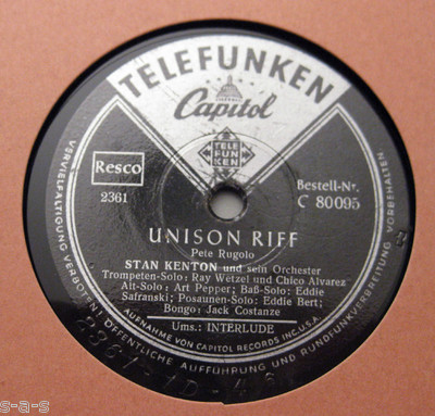 STAN KENTON Unison Riff (+ ART PEPPER) / Interlude CAPITOL 80 095 (1)