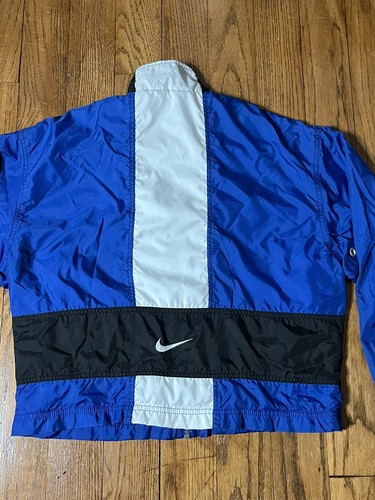 Vintage 90s Nike Blue Zip Up Light Weight Windbreaker Jacket Youth Size M 8-10 - Picture 11 of 16