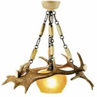 Lustre avec vrai bois de daim. Corne. Lampe: 1xE27 M: 50x50x55cm 153001