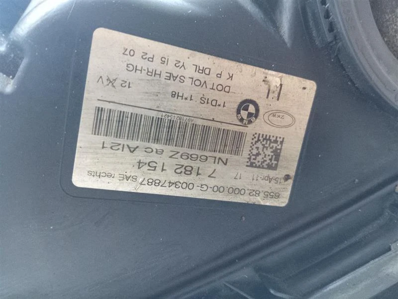 Used Right Headlight Assembly fits: 2012 Bmw 750I xenon HID adaptive headlamps R Foto 3 de 4