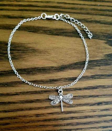 Pulsera de tobillo de libélula plateada para mujer libélula joyería de verano - Imagen 4 de 5