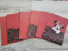 6 pieces of Minnie mouse red/black Scrapbook Paper 4x6 photo mats 223