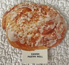 Vintage Danish Pastry Roll Cutout Die Cut Food Scrapbook School Nutrition 1974