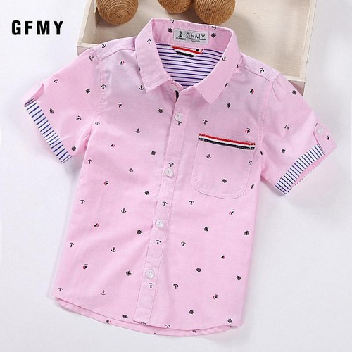 GFMY Kids Cotton Shirt – Solid Short Sleeve Blouse with Ribbon for 2–14 Years - Picture 16 of 18
