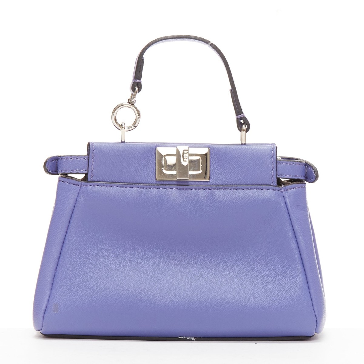 FENDI Micro Peekaboo purple leather turnlock mini crossbody