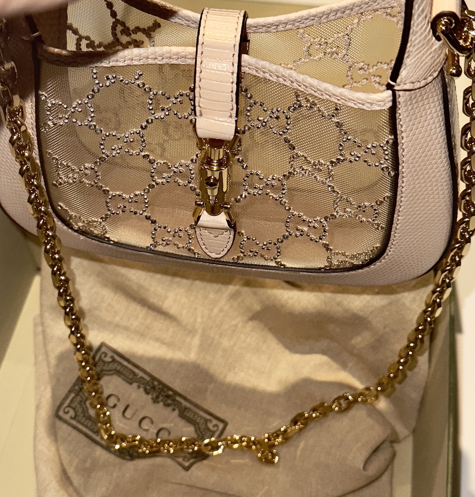 gucci crystal lizard bag