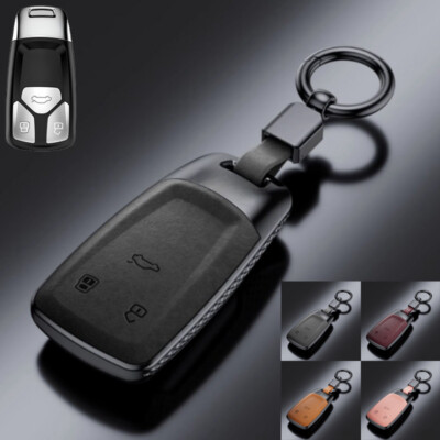Suede Leather Car Key Fob Case Cover Bag For Audi S4 S5 B9 Q7 M4 Q5 TT A4 A5 RS