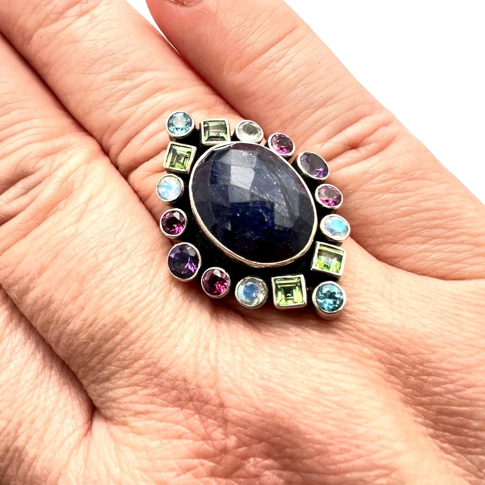 Nicky Butler Womens Ring Lapis Lazuli Multi Gemstone Sterling Silver Size 10 Foto 4 de 4
