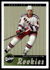 2001-02 Upper Deck Vintage Mikael Samuelsson Rookie New York Rangers #288
