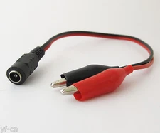 50pairs 30cm 5.5x2.1mm 2.1 DC Female Jack to Dual Alligator Clip DC Power Cable