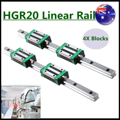 Linear Guide Rail 2PCS HGR20 200mm-1700mm +4PCS HGH20CA Slider Block ...