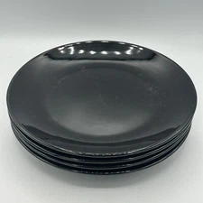 Royal Norfolk Black Glossy Dinner Plates 10 1/4" Lot Of 4