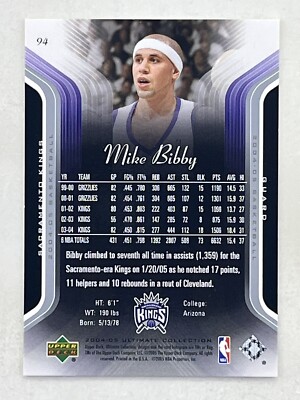 Mike Bibby 2004-05 Ultimate Collection /750 #94 Sports NBA 