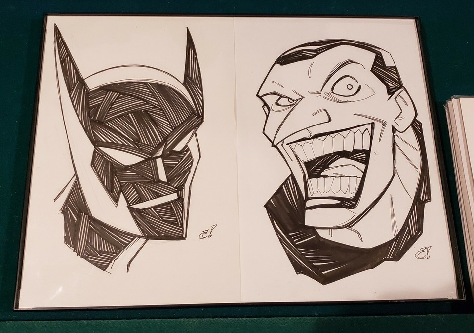 Original Comic Art Sketch - Batman Beyond & The Joker by Craig Rousseau Comic Art