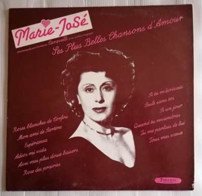 Marie-José: Seine schönsten Liebeslieder LP 33T FORLANE UM 29017 Vynil EX