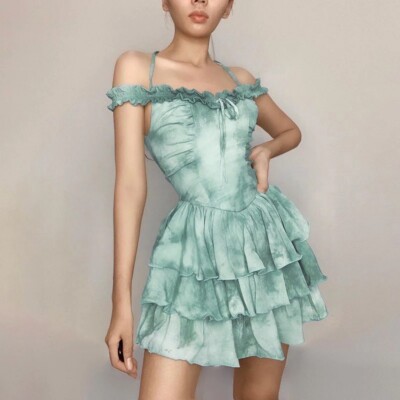 mini fairy dress Current Mood Off The Shoulder Handkerchief Mini Dress main image 0