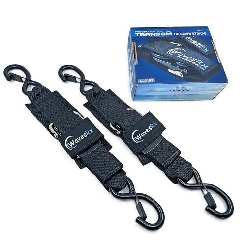 2 Pack Jet Ski & PWC Trailer Transom Straps, 24" Marine Tie Downs Adjustable - Picture 1 of 6