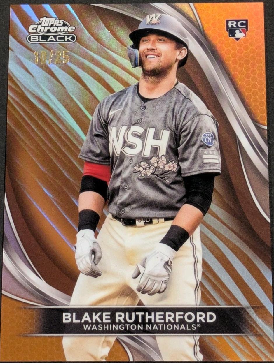 Blake Rutherford Signing 2024 Topps Chrome Black - Blake Rutherford #53 Orange Refractor /25 (RC ...