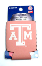 Texas A & M Pink Breast Cancer Awareness Kolder Can Beverage Koozie Insulator