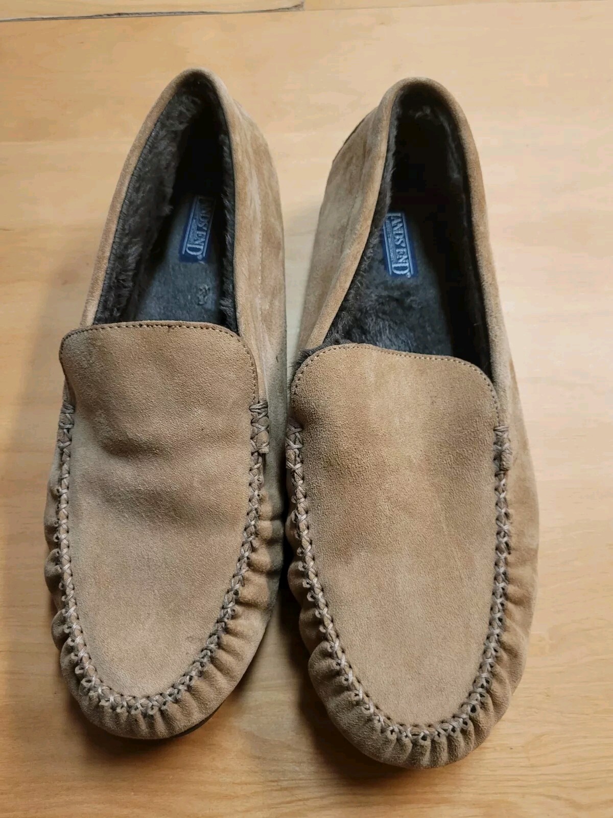 SAOLA Mocassini Lands' End in camoscio marrone mocassini taglia 12M suola marrone spedizione gratuita