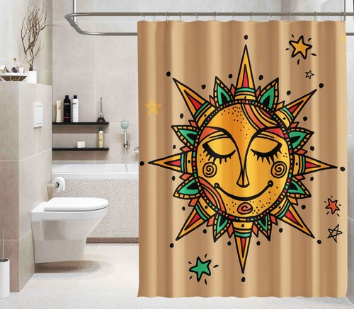 3D Sonne Göttin 7 Duschvorhang Wasserdicht Faser Bad Daheim Windows Toilette DE - Picture 2 of 3