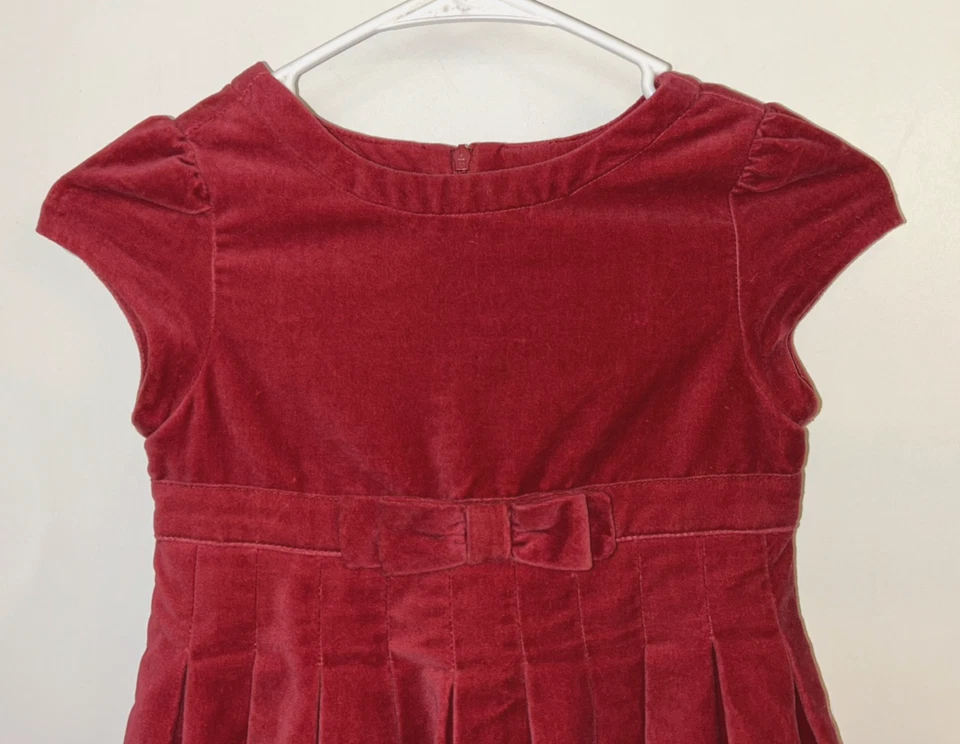 Gymboree Red Velvet Velour Dress Cotton Girls Sz 8 Fully-Lined School Casual - Image 3 of 4