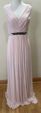 NWT David's Bridal Sz. 6 Petal Long Dress Evening Mesh VNeck Prom Party Wedding