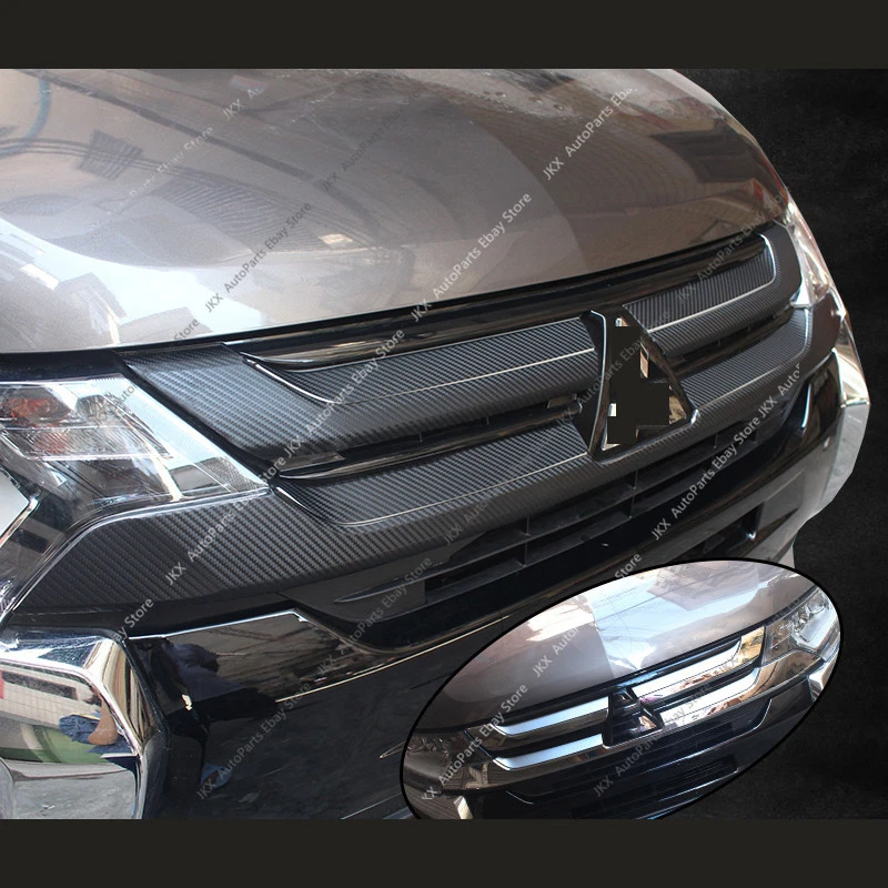 Наклейки на переднюю решетку из углеродного волокна отделка для Mitsubishi Outlander &PHEV 2016-2018 - Изображение 2 из 4