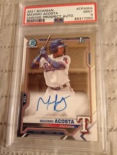 2021 Bowman Chrome Maximo Acosta AUTOGRAPH #CPA-MA PSA 9 MINT Rookie Baseball