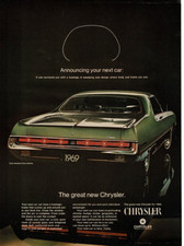 1969 Chrysler 300 Green 2-door Hardtop Vintage Print Ad