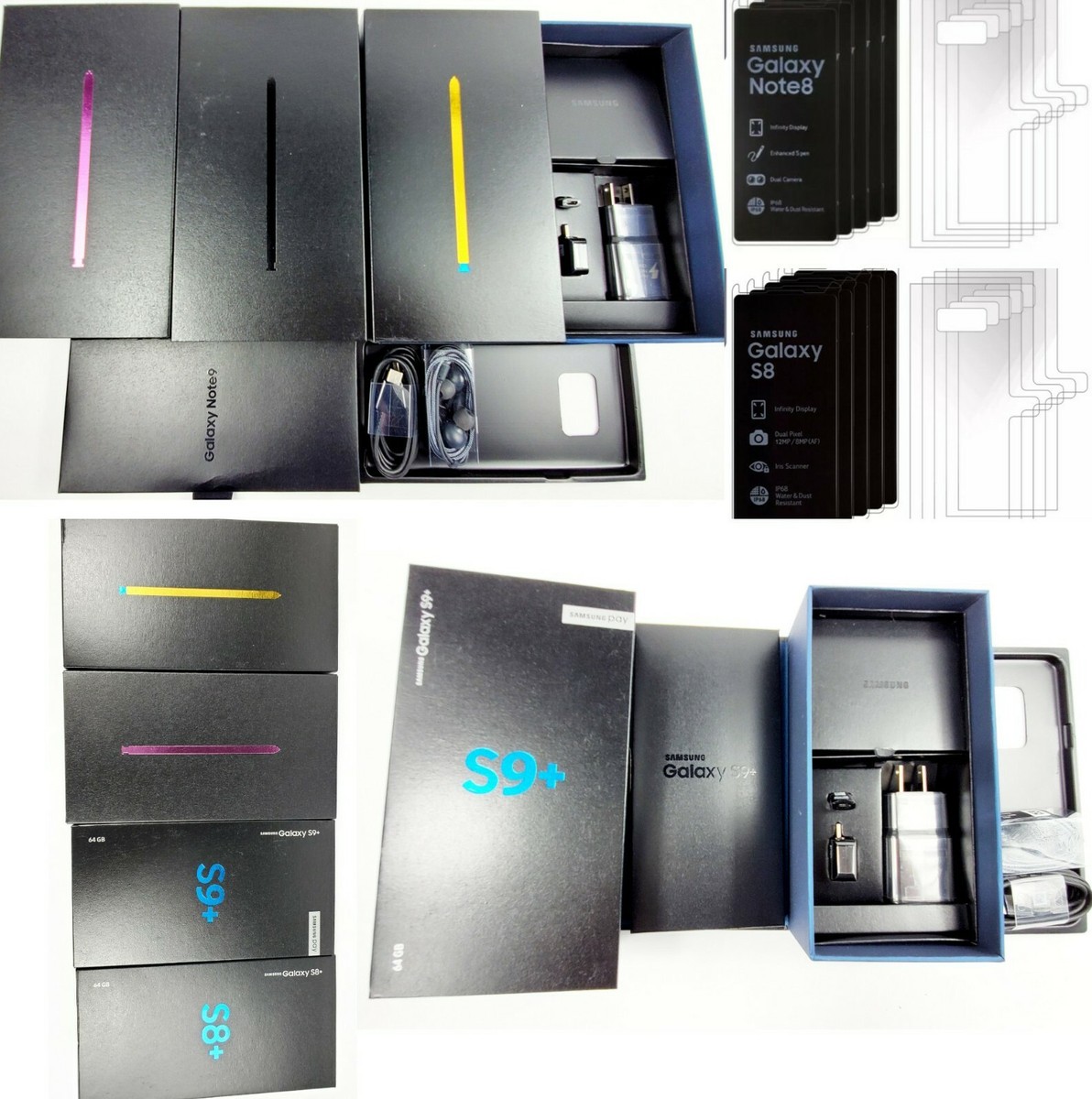 Samsung Galaxy Note 9 8 S8+ S9 S9+ Empty Retail box Full