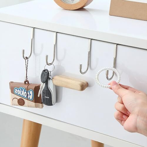 Rukinovi 2pcs Over Cabinet Hook, Multi-Use Cabinet Doors Double s A-silver - Bild 3 von 6