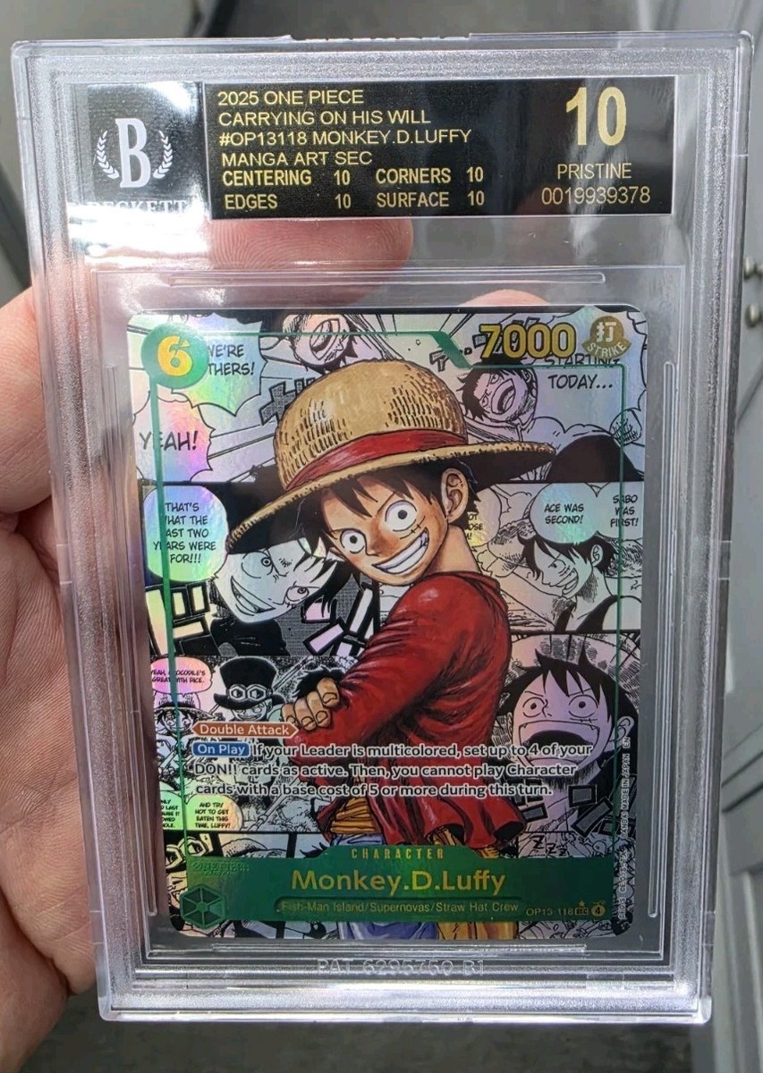 One Piece Monkey D Luffy Manga Op-13 BGS 10 Black | eBay