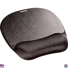 Fellowes Memory Foam Mouse Pad/Wrist Rest- Black (9176501) Premium High Quality