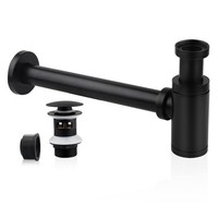 Schwarz Siphon Mit Ablaufgarnitur 1 1/4\ X Ø 32Mm Edelstahl Siphon Geruchsver..."