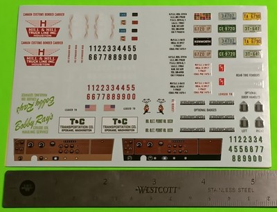 Decal Sheet Wood Grain Dash Alaskan Hauler Kenworth 1/25 AMT Waterslide Plates