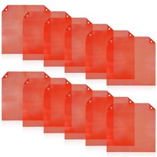 12 Pack 18 x 18 Inch Safety Flags Oversize Grommet Warning Flag Mesh Weatherp...