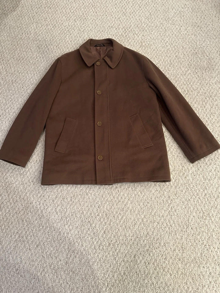 Abrigo vintage Battaglia Milano lana cachemir marrón hecho en Italia para hombre talla grande” Foto 2 de 4