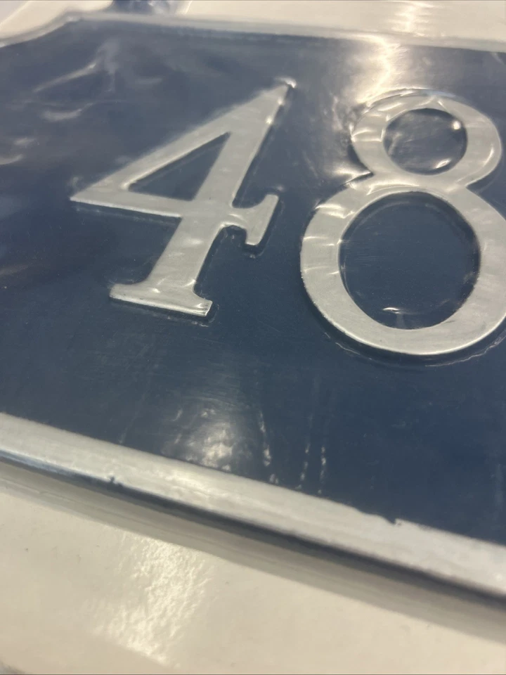 4801 House Number Sign Mailbox Fence Hanging Blue Silver/Grey 16” X 7.5” - Image 2 of 4