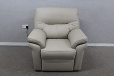 G Plan Seattle Cambridge Stone Leather  Power Reclining Armchair With Lumber 