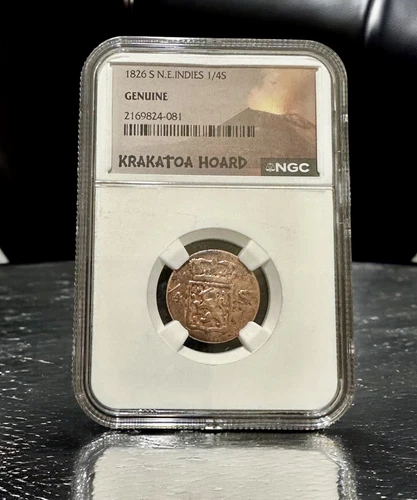 1826 S N.E. Indies 1/4S Cent - KRAKATOA VOLCANO HOARD COIN - NGC Genuine