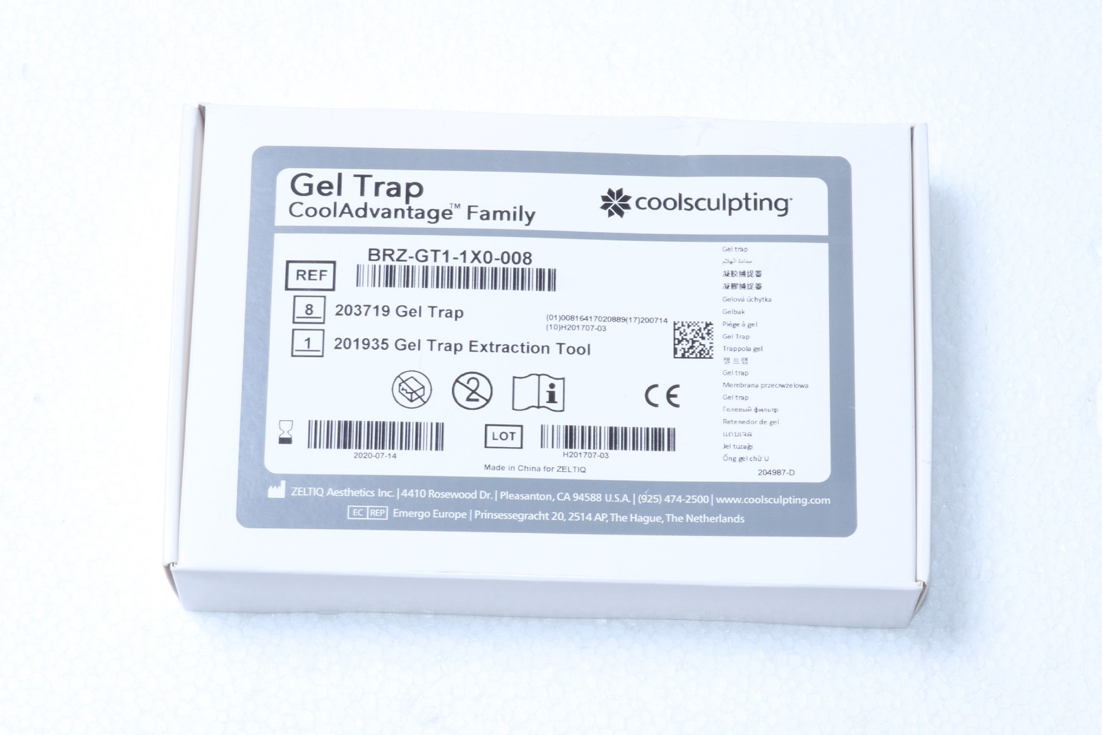 Zeltiq CoolSculpting CoolAdvantage Gel Trap 8 Pack BRZ-GT1-1X0-008 EXP 2020-07