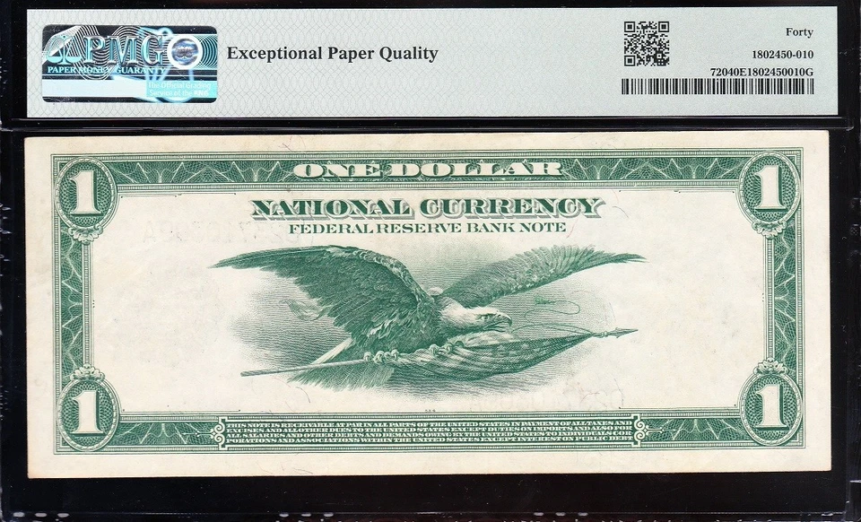 Amazing Crisp HIGH GRADE 1918 $1 Cleveland FRBN Note! PMG 40 EPQ! FREE SHIP! 309 - Image 3 of 3