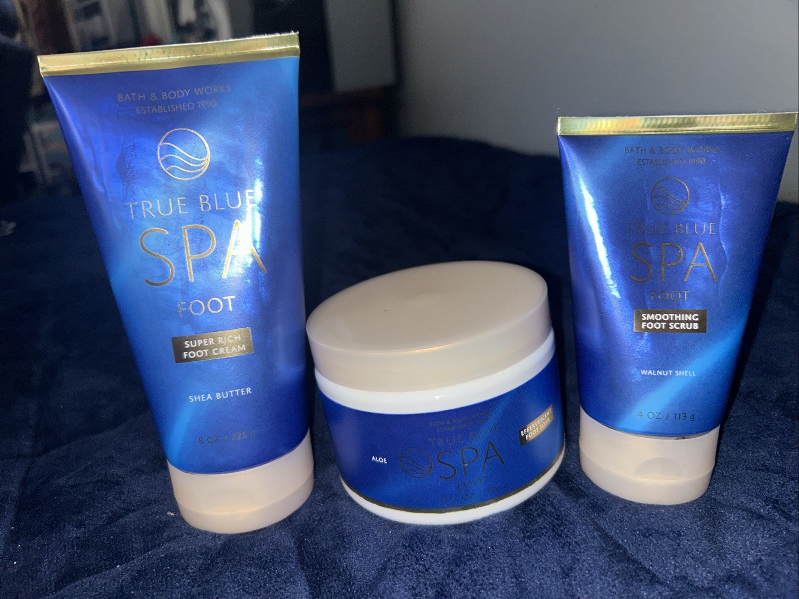 Bath & Body Works True Blue Spa Collection With 3 True Blue Spa Foot Products