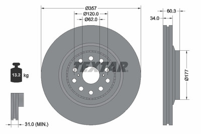 TEXTAR 92224203 Bremsscheibe für LEXUS,TOYOTA