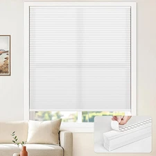Cordless Cellular Blinds, No Drill Light Filtering Honeycomb Shades for Indoor W