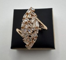 14ct Rolled Gold Bonded Ring – Natural Zircon Cluster Design – Hallmarked 585RG