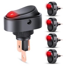 Nilight 5PCS LED Lighted Rocker Switch 12V Red 5Pcs