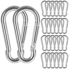 60 Pack 3" Heavy Duty Spring Snap Hook, M8 5/16" Galvanized Steel Carabiner