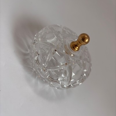 Mini Bomboniere em Cristal com Pegador Dourado